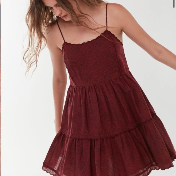 scallop babydoll mini dress